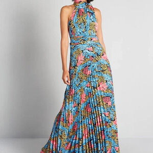 Forever Unique Bohemian Blue Floral Brighter Than the Sun Festival Maxi Dress 6